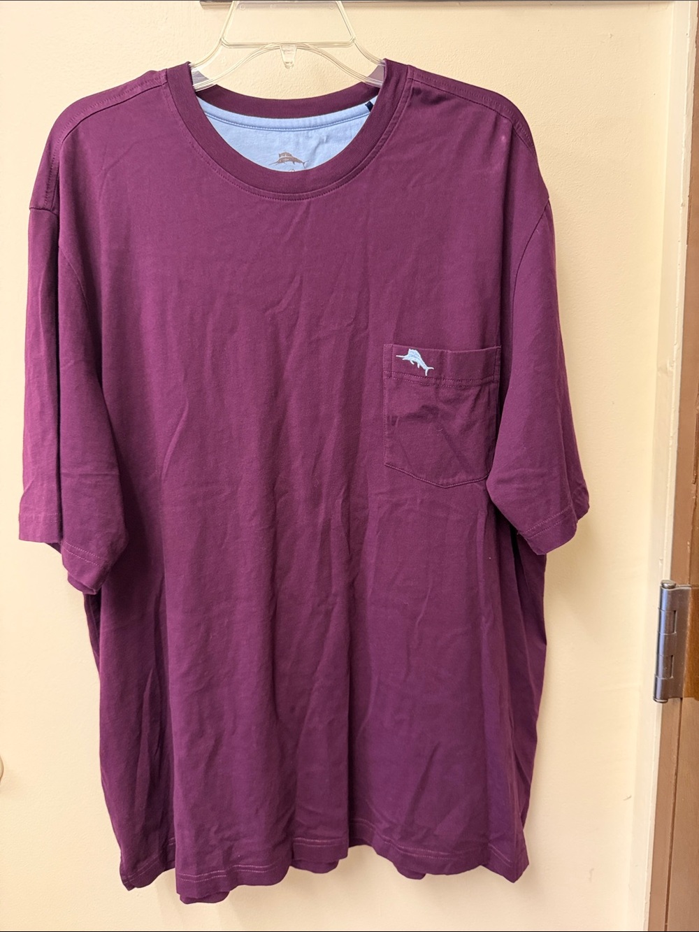 Tommy Bahama Plum Short Sleeve Pocket Tee with Dolphin Logo